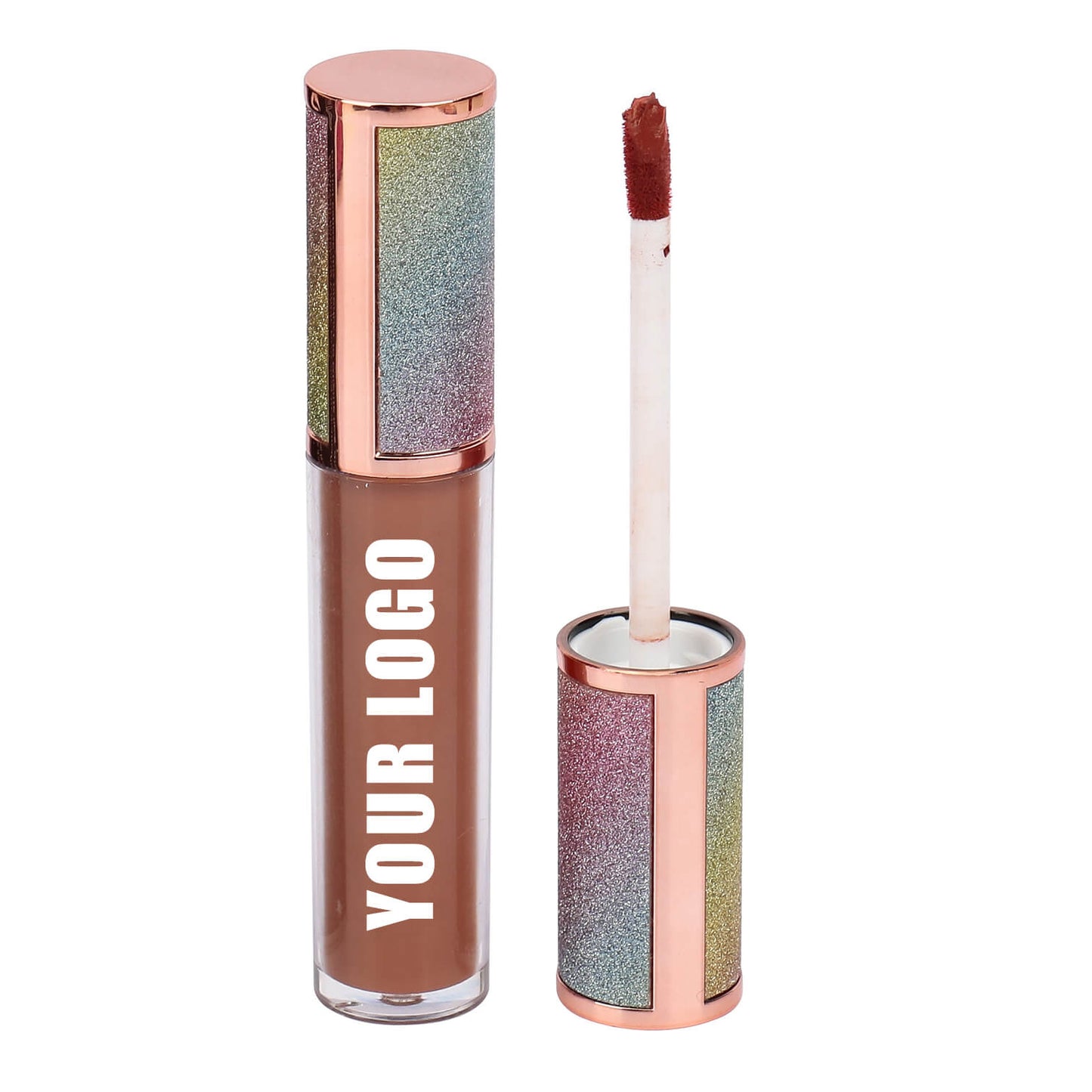 Luxurious Gold and Silver Cap Lip Gloss in Round Tube Adorned with Pearl and Diamond Embellished Caps, P49 Series