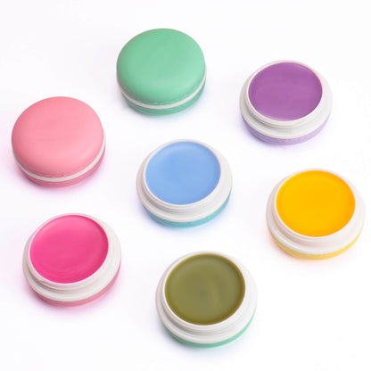 Pack of 5 Colorful Fruit Flavors Mini Macaron Shaped Lip Balm, Lip Balm Set, P114