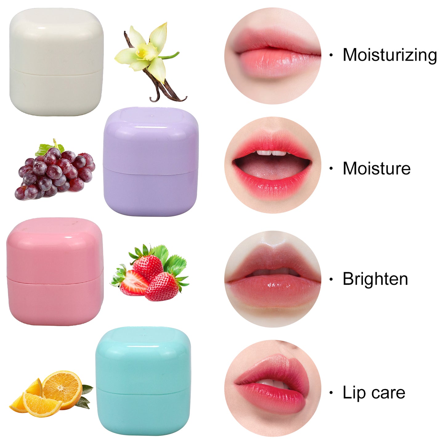 Fruit Flavors Cute Lip Balm,P126 (Glossy Suface)