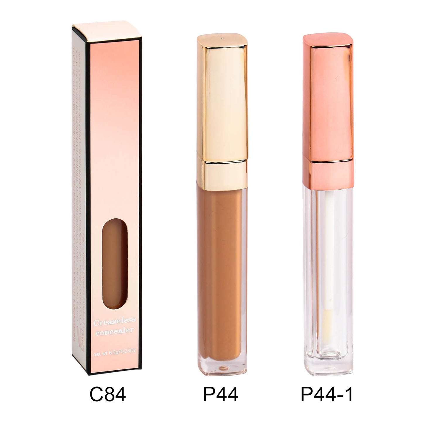 High-Quality Liquid Concealer with Sleek Golden and Rose Gold Design, P44