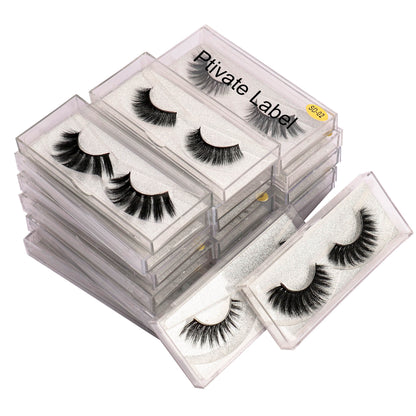 13-20mm Faux Mink Eyelashes, Custom Logo Eyelashes, SD