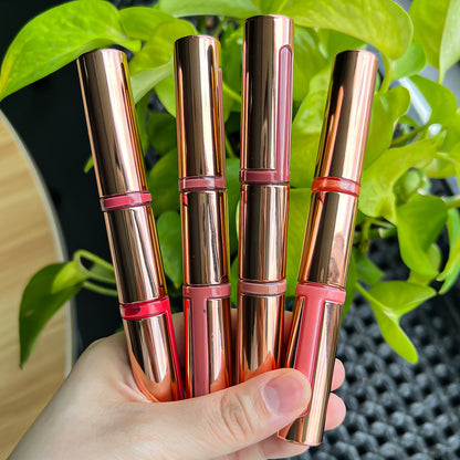 Round Tube Rose Gold Dual-Ended Lip Gloss, P48