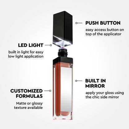 LED Light Up Lip Gloss, With Side Mirror, P42 Series