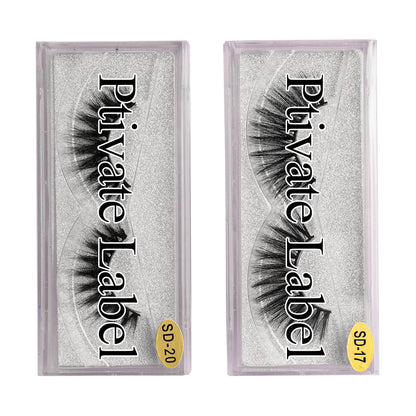 13-20mm Faux Mink Eyelashes, Custom Logo Eyelashes, SD