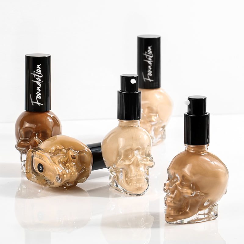 Gothic Elegance, Long-lasting Matte Foundation in Skull-Shaped Glass Bottle, VP20