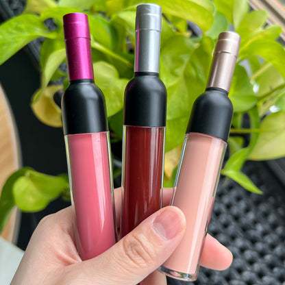 Elegant Wine Bottle Lip Gloss with Assorted Colors