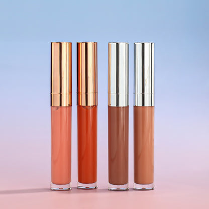 Elegant Lip Gloss Tubes - Rose Gold and Silver Caps - Smooth and Long-lasting, P56, P56-1