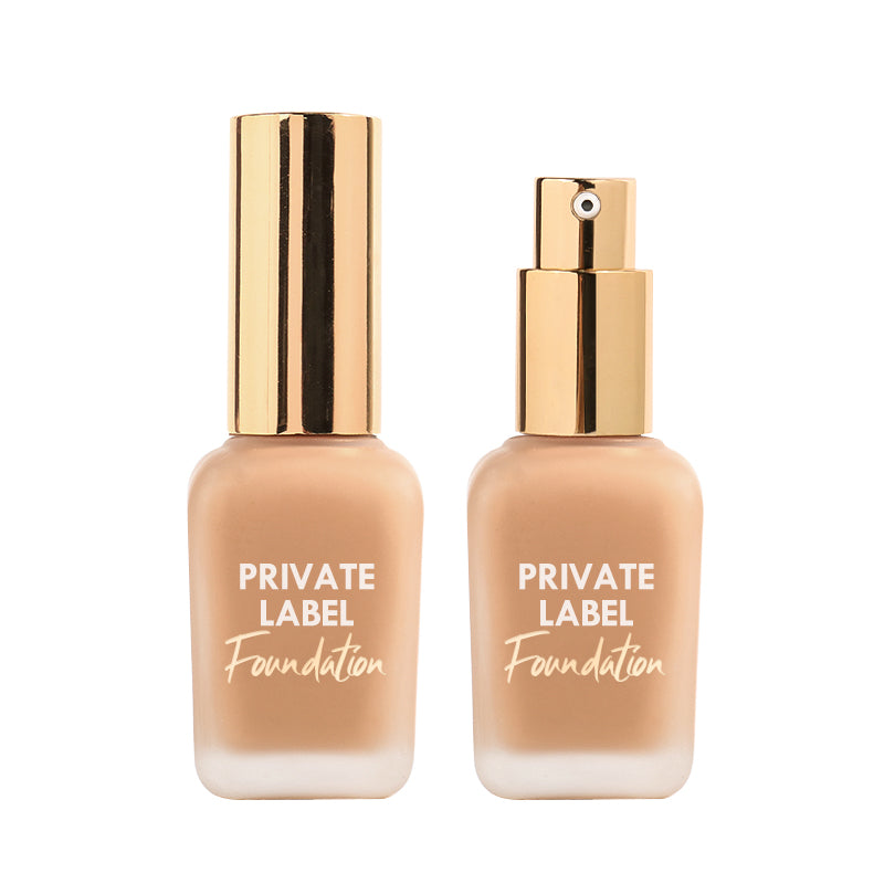 Exquisite Foundation Fluid in Luxurious Frosted Glass Bottle with Gold Lid, VP12