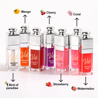 6 Flavors, Moisturizing Lip Oil, Fruit Flavoured Lip Oil For Dry Lip's Moisturizing Hydrating And Nourishing, VP01