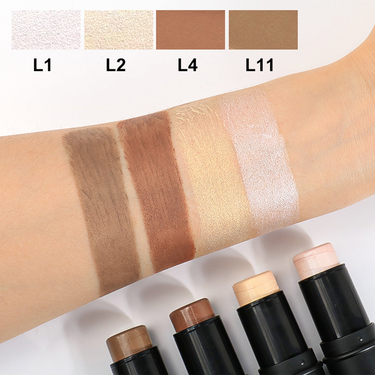 4 Colors Cream Contour Stick, Bronzer Highlighter Contour, VP19