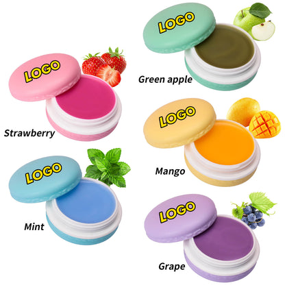 Pack of 5 Colorful Fruit Flavors Mini Macaron Shaped Lip Balm, Lip Balm Set, P114