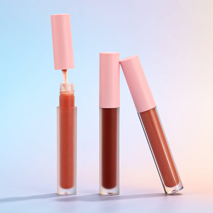 Pink Cap Lip Gloss with Frosted and Clear Round Tubes Lip Gloss, P63, P88