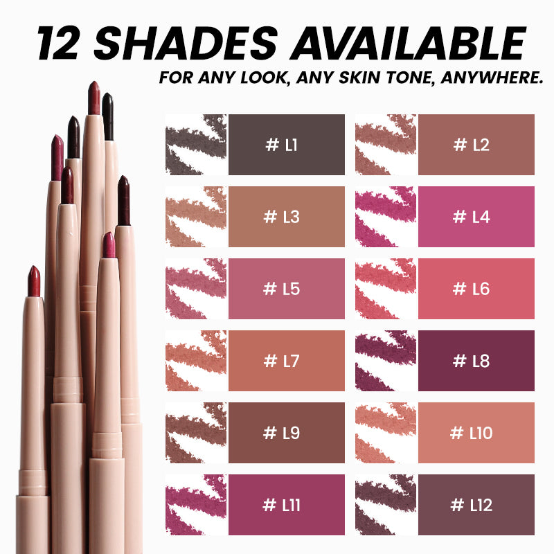 12 Colors Lip Liner, 2 in 1, VP15