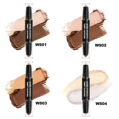 Dual-Ended Cream Contour Stick, Long Lasting Bronzer Highlighter Contour, VP21