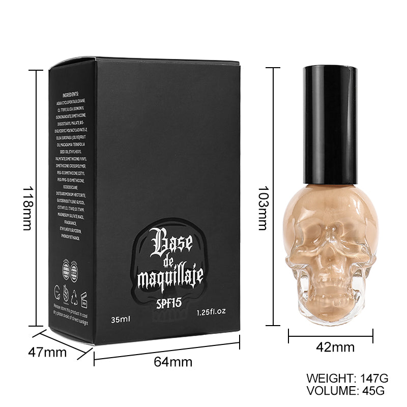 Gothic Elegance, Long-lasting Matte Foundation in Skull-Shaped Glass Bottle, VP20