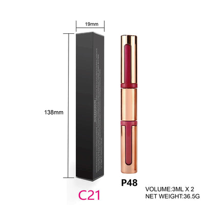 Round Tube Rose Gold Dual-Ended Lip Gloss, P48