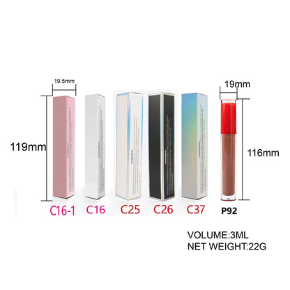 Elegant Long Round Tube Lip Gloss with Red Cap, P92