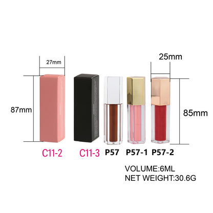 Sleek Pentagonal Lip Gloss Packaging Gold, Silver, and Rose Gold Caps, P57 Series