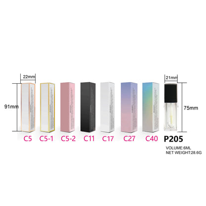 Square Tube Lip Gloss with Sleek Black Cap, P205