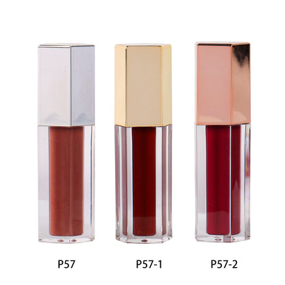 Sleek Pentagonal Lip Gloss Packaging Gold, Silver, and Rose Gold Caps, P57 Series