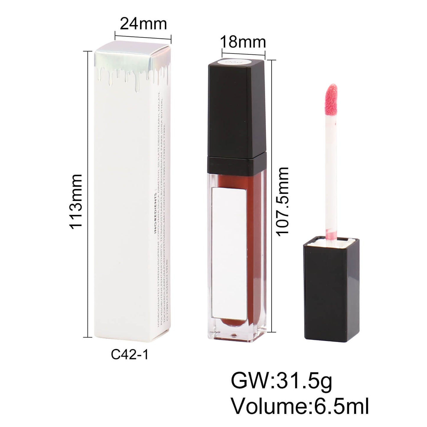 Lip Gloss with LED Light & Mirror, P42, P43, P90, P143