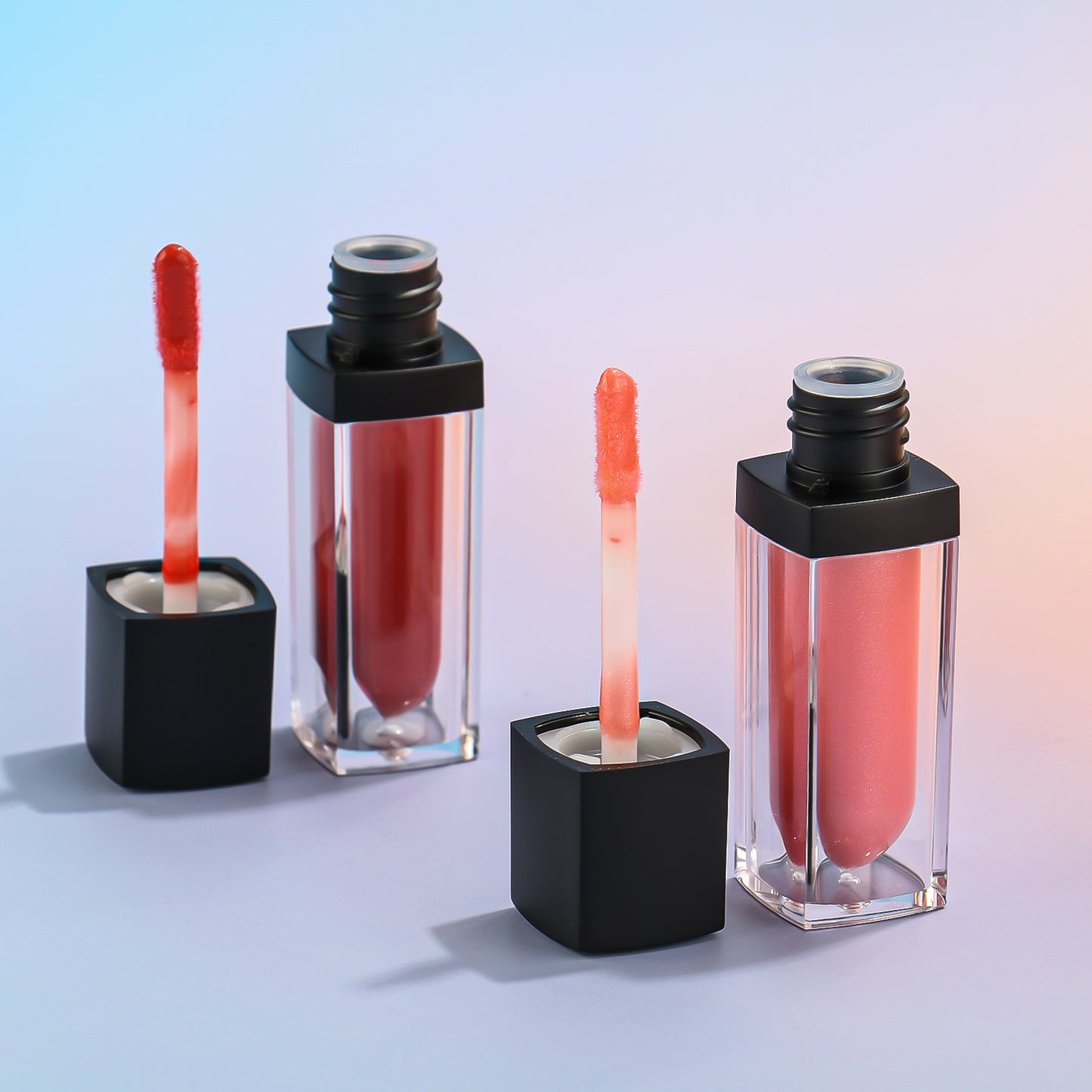 Square Tube Lip Gloss with Sleek Black Cap, P205