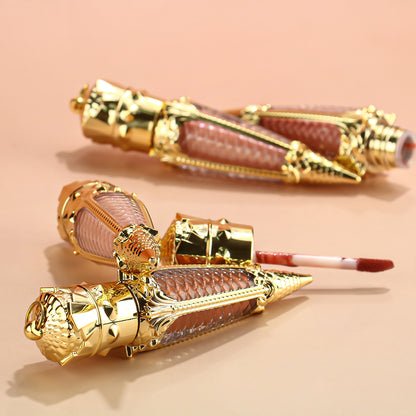 Luxurious Gold-Capped Christian Lip Gloss with Ornate Design, P80