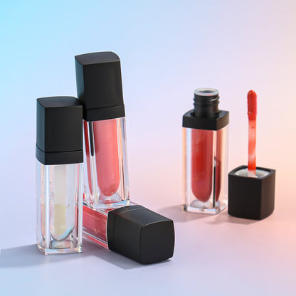 Square Tube Lip Gloss with Sleek Black Cap, P205