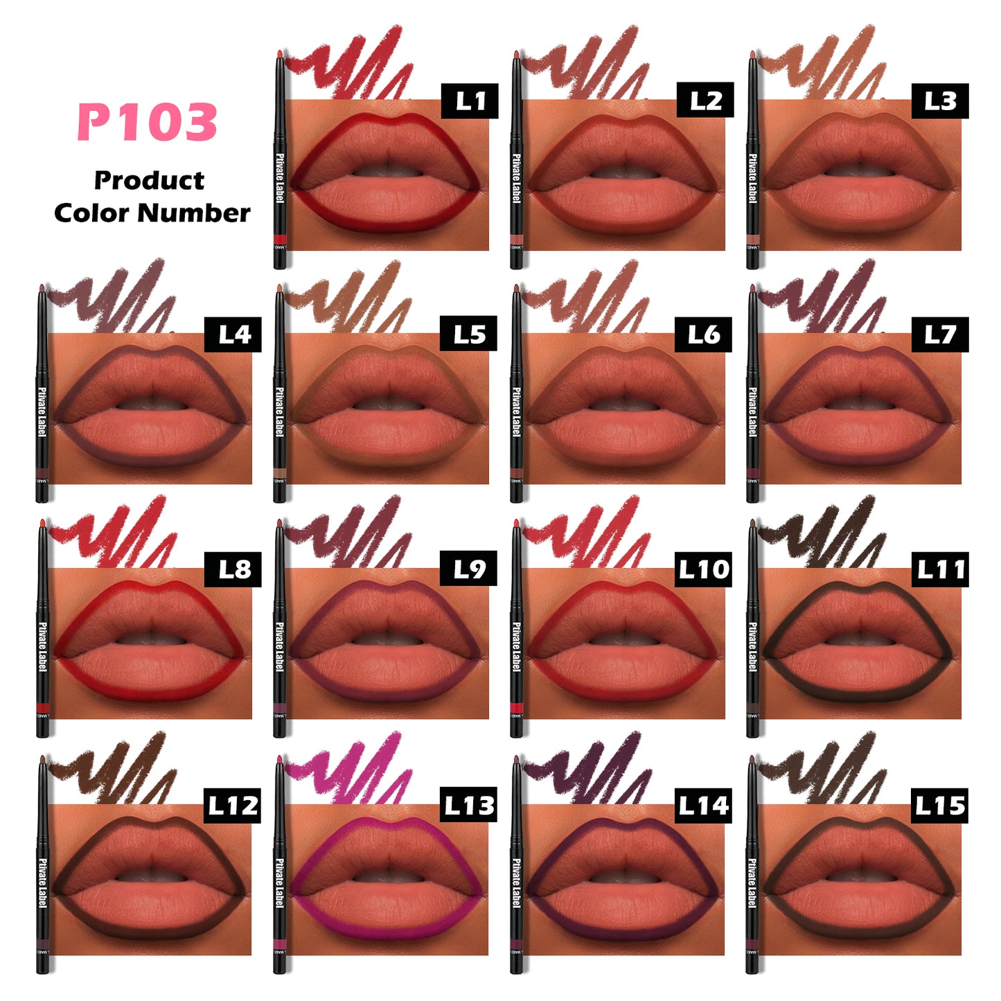 High Pigment And Soomth Lip Liner, P103