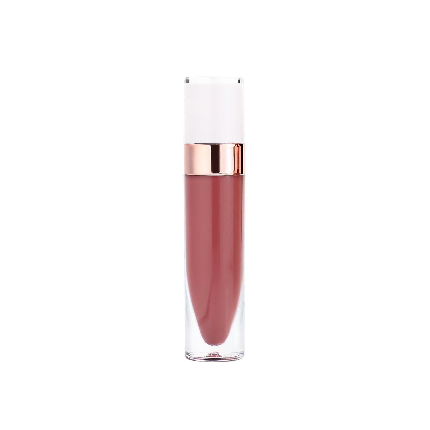 Chic Lip Gloss with Rose Gold Detail, Available in White, Pink, and Black Caps, P153 Series