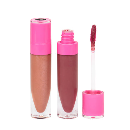 Simple Round Lip Gloss Tubes with Multi-Colored Caps in Purple, Pink, Hot Pink, and Black, P157 Series