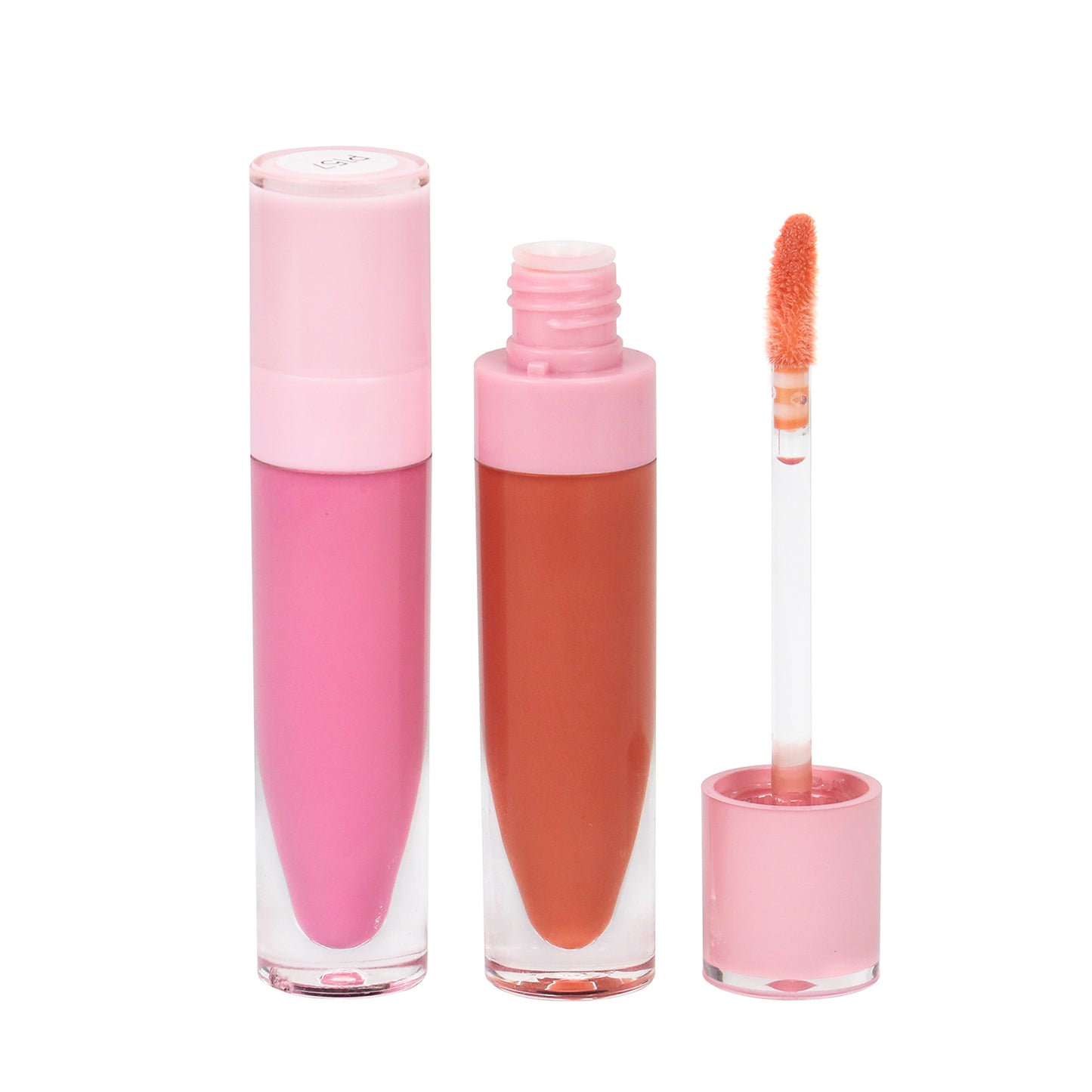 Simple Round Lip Gloss Tubes with Multi-Colored Caps in Purple, Pink, Hot Pink, and Black, P157 Series