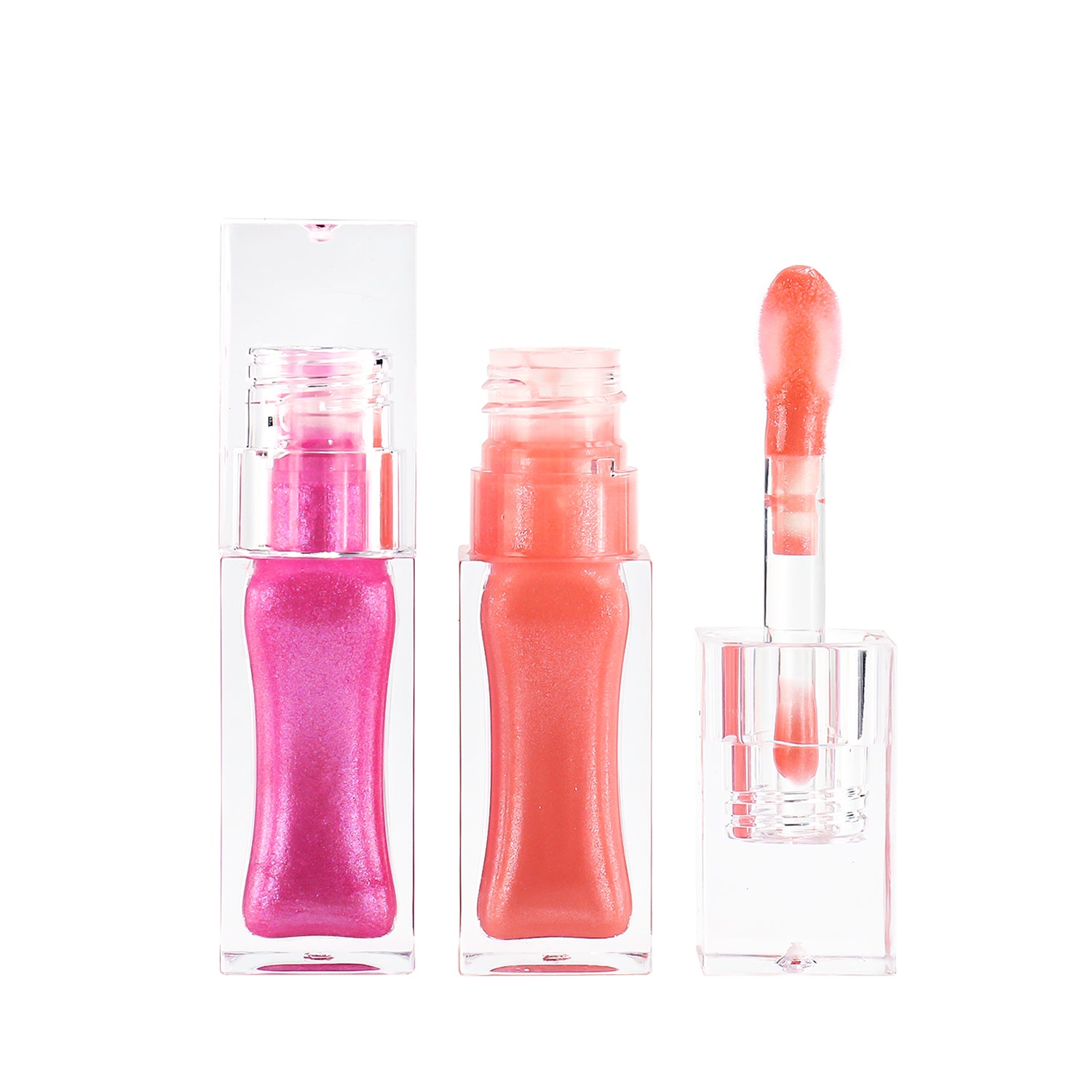 Elegant Crystal Clear Square Lip Gloss with Vibrant Colors and Soft Finish, P238