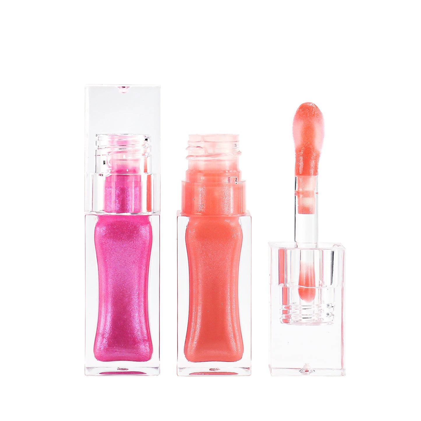 Elegant Crystal Clear Square Lip Gloss with Vibrant Colors and Soft Finish, P238