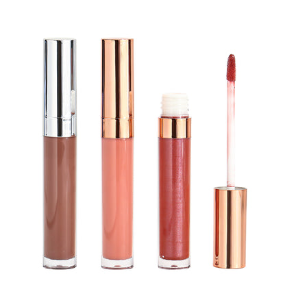 Elegant Lip Gloss Tubes - Rose Gold and Silver Caps - Smooth and Long-lasting, P56, P56-1