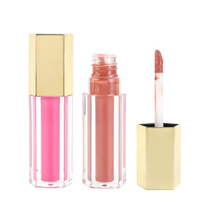 Sleek Pentagonal Lip Gloss Packaging Gold, Silver, and Rose Gold Caps, P57 Series