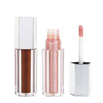 Sleek Pentagonal Lip Gloss Packaging Gold, Silver, and Rose Gold Caps, P57 Series