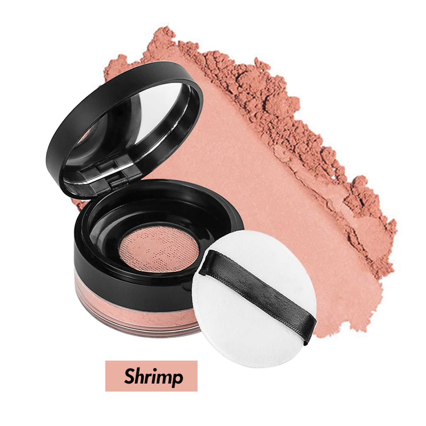 Silken Matte Finish Powder with Applicator Puff, Loose Setting Powder, 6 Colors, VP10