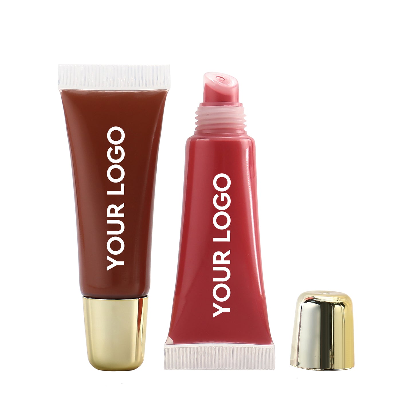 Portable 10ml Soft Tube with Gold Lid and Transparent Lip Gloss, P60, P84