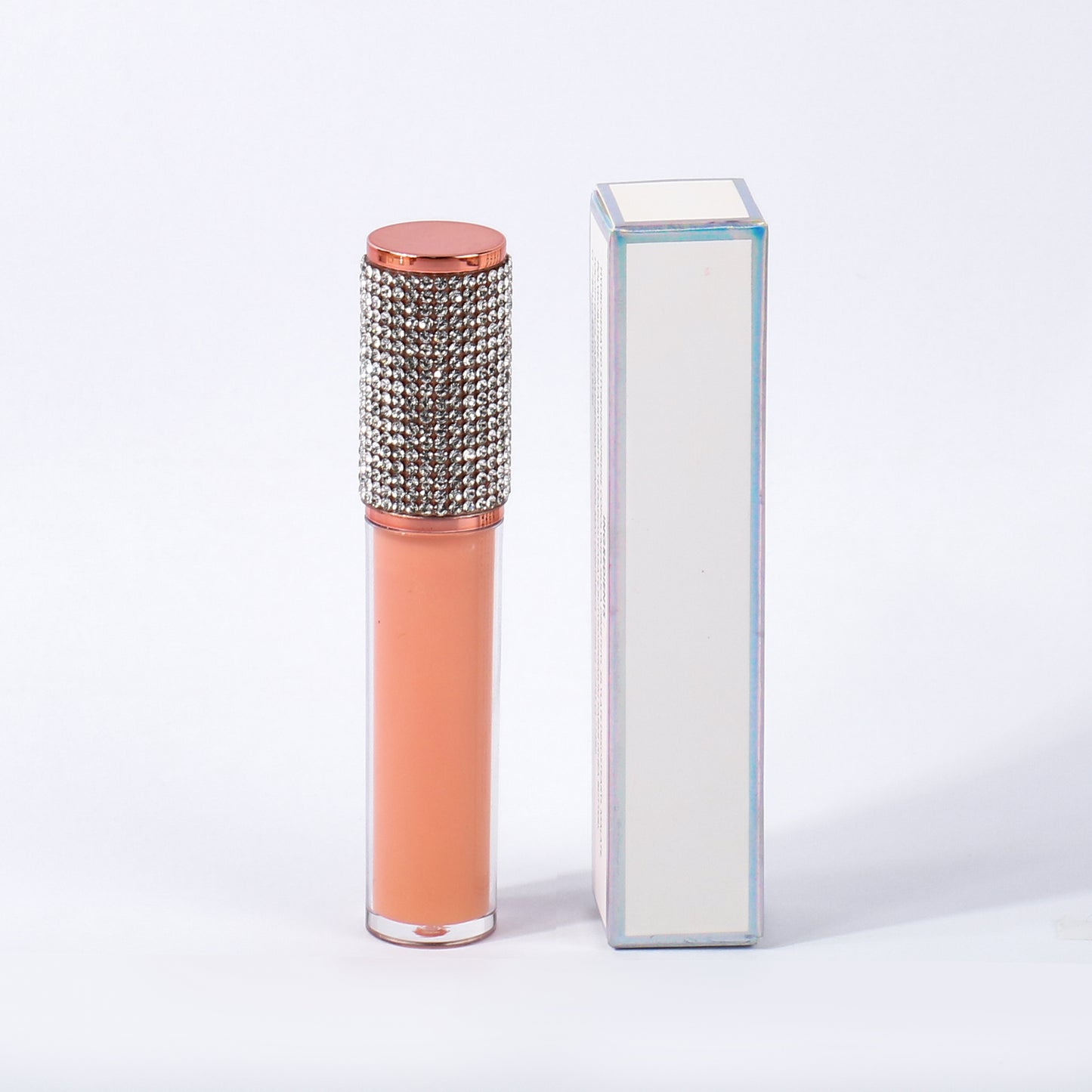 Luxurious Gold and Silver Cap Lip Gloss in Round Tube Adorned  with  Pearl and Diamond Embellished Caps, P49 Series