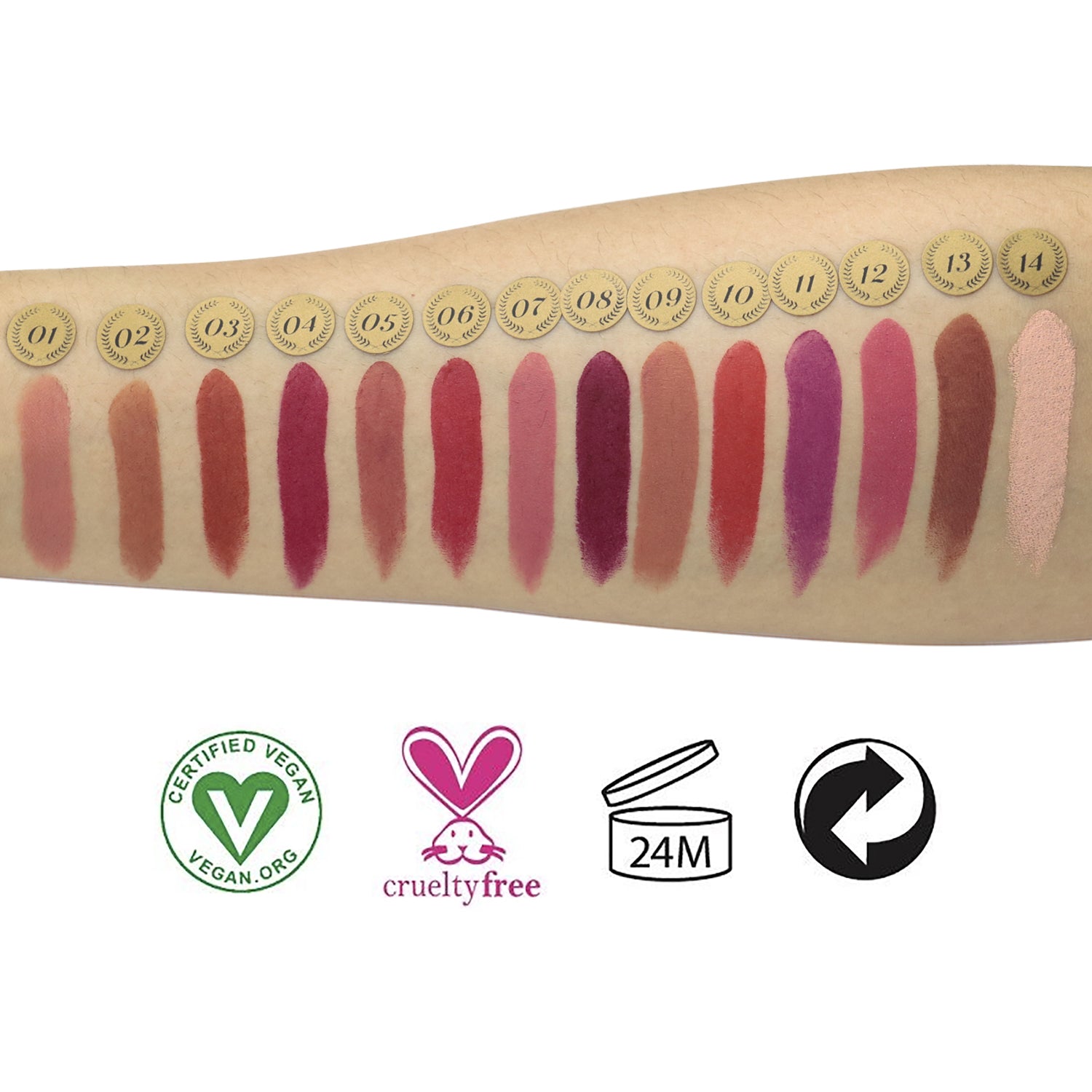 Lipstick Formula, 14 Shades of Matte Velvet Available