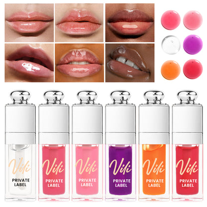 6 Flavors, Moisturizing Lip Oil, Fruit Flavoured Lip Oil For Dry Lip's Moisturizing Hydrating And Nourishing, VP01