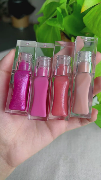 Elegant Crystal Clear Square Lip Gloss with Vibrant Colors and Soft Finish, P238