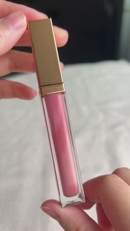 Elegant Square Rose Gold Lip Gloss, Custom Logo Lipgloss, P9