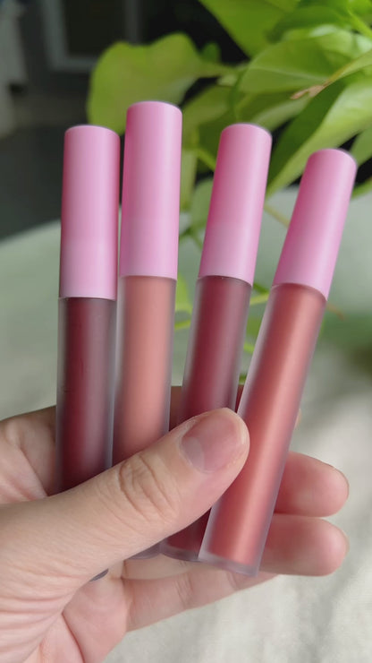 Pink Cap Lip Gloss with Frosted Tube and Slightly Raised Cap Lip Gloss, P65