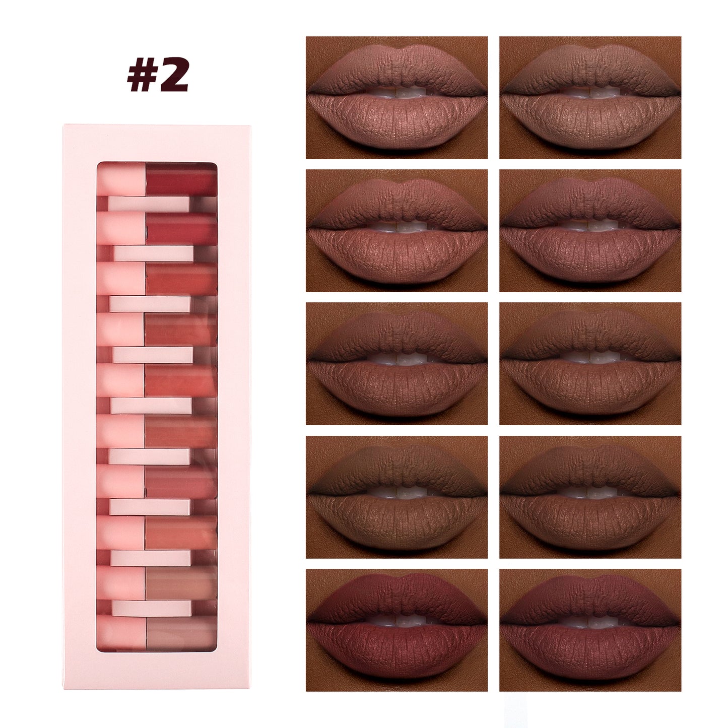 10Pcs/Set Mini Lip Gloss, Matte & Shine, 4 Style, P119