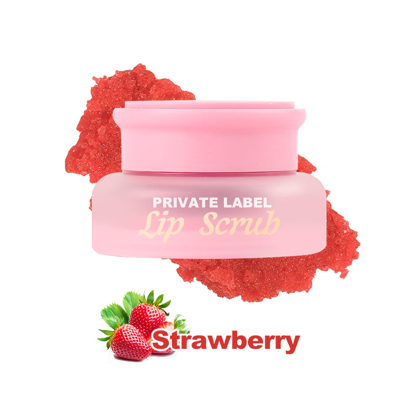 Jar of Strawberry Lip Scrub - Exfoliating Lip Exfoliant for Dead Skin Removal, VP17