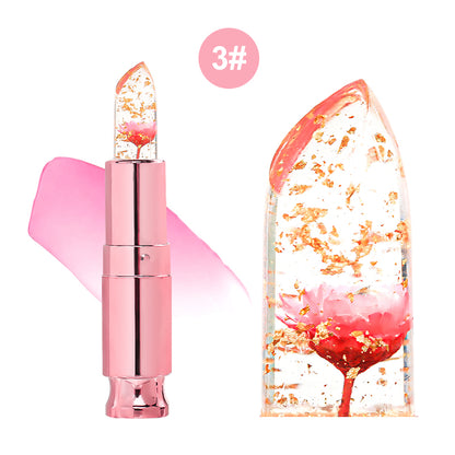 Crystal Flower Lipstick, Nutritious Lip Balm Lips Moisturizer, P204