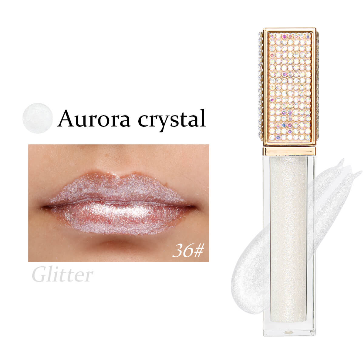 Shinestone Cap Glitter Lip Gloss, P188