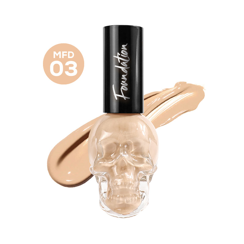 Gothic Elegance, Long-lasting Matte Foundation in Skull-Shaped Glass Bottle, VP20